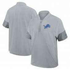 Футболка на короткой молнии Detroit Lions Nike Gray Sideline Performance Coach