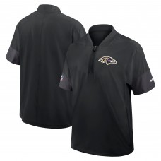 Футболка на короткой молнии Baltimore Ravens Nike Black Sideline Short Sleeve Performance Coach