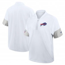 Футболка на короткой молнии Buffalo Bills Nike White Sideline Short Sleeve Performance Coach
