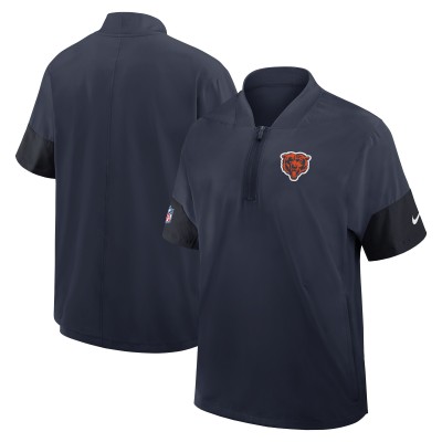 Футболка на короткой молнии Chicago Bears Nike Navy Sideline Performance Coach