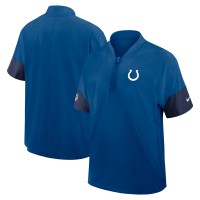 Indianapolis Colts Nike Royal Sideline Short Sleeve Quarter-Zip Performance Coach Jacket