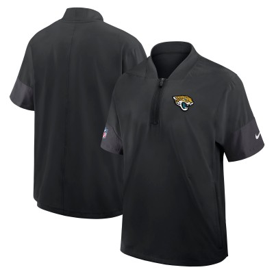 Jacksonville Jaguars Nike Black Sideline Short Sleeve Quarter-Zip Coach Jacket