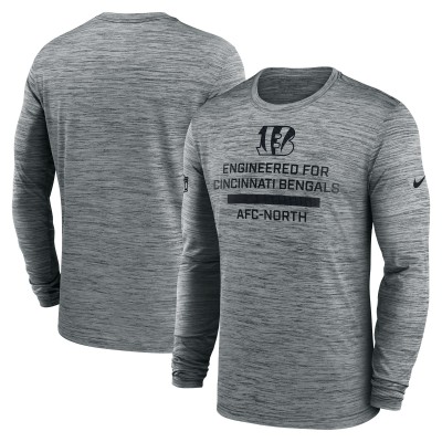 Cincinnati Bengals Nike Gray Sideline Velocity Performance Long Sleeve T-Shirt