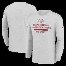 Kansas City Chiefs Nike Ash Sideline Velocity Performance Long Sleeve T-Shirt
