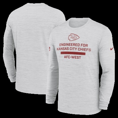 Kansas City Chiefs Nike Ash Sideline Velocity Performance Long Sleeve T-Shirt