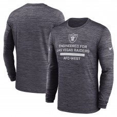 Las Vegas Raiders Nike Black Sideline Velocity Performance Long Sleeve T-Shirt