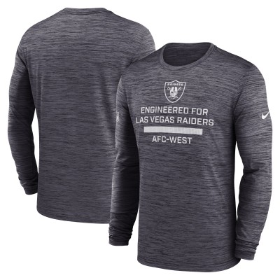 Las Vegas Raiders Nike Black Sideline Velocity Performance Long Sleeve T-Shirt