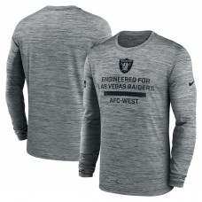 Las Vegas Raiders Nike Gray Sideline Velocity Performance Long Sleeve T-Shirt