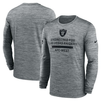 Las Vegas Raiders Nike Gray Sideline Velocity Performance Long Sleeve T-Shirt