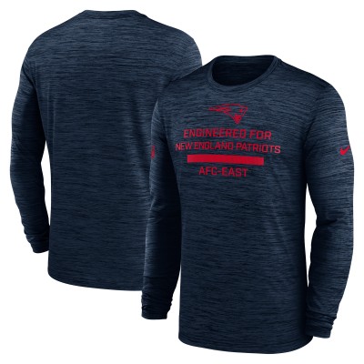 New England Patriots Nike Navy Sideline Velocity Performance Long Sleeve T-Shirt