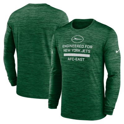 New York Jets Nike Green Sideline Velocity Performance Long Sleeve T-Shirt