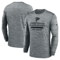 Футболка с длинным рукавом Atlanta Falcons Nike Gray Sideline Velocity Dri-FIT