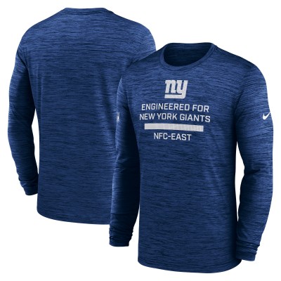 Футболка с длинным рукавом New York Giants Nike Royal Sideline Velocity Performance