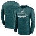 Футболка с длинным рукавом Philadelphia Eagles Nike Midnight Green Sideline Velocity Performance