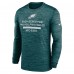 Футболка с длинным рукавом Philadelphia Eagles Nike Midnight Green Sideline Velocity Performance