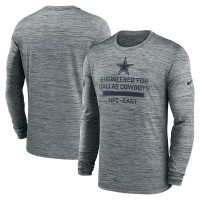 Футболка с длинным рукавом Dallas Cowboys Nike Gray Sideline Velocity Performance