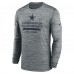 Футболка с длинным рукавом Dallas Cowboys Nike Gray Sideline Velocity Performance