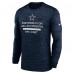 Футболка с длинным рукавом Dallas Cowboys Nike Navy Sideline Velocity Performance