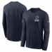 Футболка с длинным рукавом Dallas Cowboys Nike Navy Sideline Dri-FIT