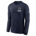 Футболка с длинным рукавом Dallas Cowboys Nike Navy Sideline Dri-FIT