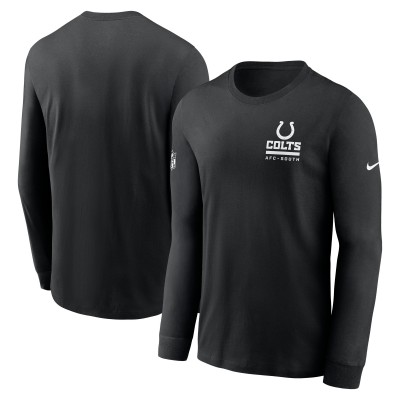 Футболка с длинным рукавом Indianapolis Colts Nike Black Sideline Dri-FIT