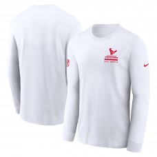 Футболка с длинным рукавом Houston Texans Nike White Sideline Dri-FIT