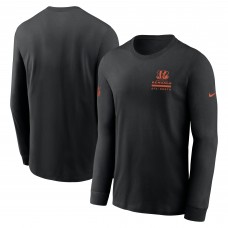 Футболка с длинным рукавом Cincinnati Bengals Nike Black Sideline Dri-FIT