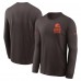 Футболка с длинным рукавом Cleveland Browns Nike Brown Sideline Dri-FIT Футболка с длинным рукавом Cleveland Browns Nike Brown Sideline Dri-FIT