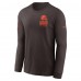 Футболка с длинным рукавом Cleveland Browns Nike Brown Sideline Dri-FIT