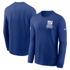 Футболка с длинным рукавом New York Giants Nike Royal Sideline Dri-FIT