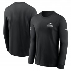 Футболка с длинным рукавом Philadelphia Eagles Nike Black Sideline Dri-FIT