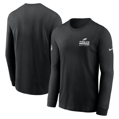 Футболка с длинным рукавом Philadelphia Eagles Nike Black Sideline Dri-FIT