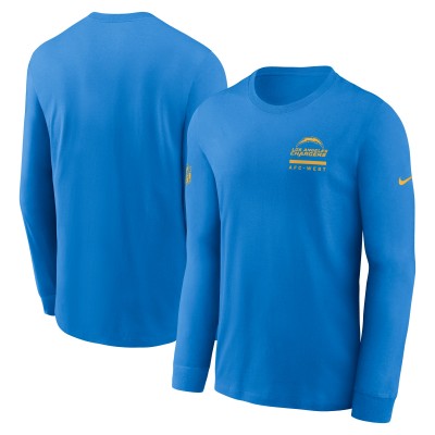Футболка с длинным рукавом Los Angeles Chargers Nike Powder Blue Sideline Dri-FIT