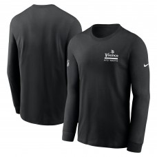 Футболка с длинным рукавом Minnesota Vikings Nike Black Sideline Dri-FIT
