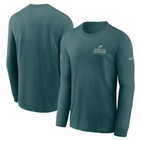 Футболка с длинным рукавом Philadelphia Eagles Nike Midnight Green Sideline Dri-FIT