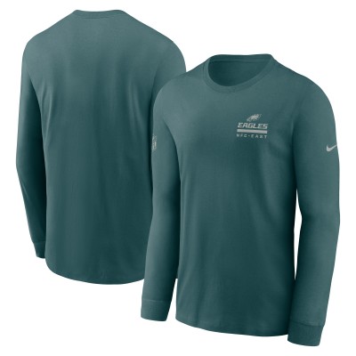 Футболка с длинным рукавом Philadelphia Eagles Nike Midnight Green Sideline Dri-FIT