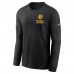 Футболка с длинным рукавом Pittsburgh Steelers Nike Black Sideline Dri-FIT
