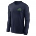 Seattle Seahawks Nike College Navy Sideline Dri-FIT Long Sleeve T-Shirt