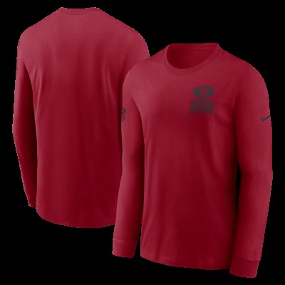 Футболка с длинным рукавом San Francisco 49ers Nike Scarlet Sideline Dri-FIT