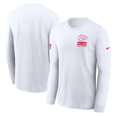 Футболка с длинным рукавом Kansas City Chiefs Nike White Sideline Dri-FIT