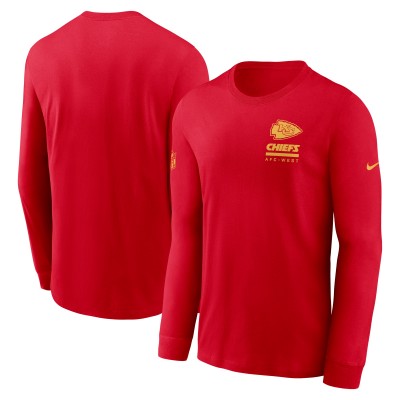 Футболка с длинным рукавом Kansas City Chiefs Nike Red Sideline Dri-FIT