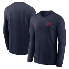 Футболка с длинным рукавом New England Patriots Nike Navy Sideline Dri-FIT