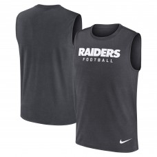 Las Vegas Raiders Nike Charcoal Primetime Legend Dri-FIT Muscle Tank Top