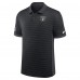 Las Vegas Raiders Nike Black Sideline Victory Stripe Dri-FIT Polo