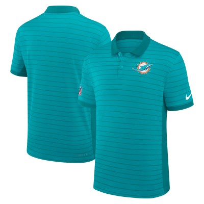 Miami Dolphins Nike Aqua Sideline Victory Stripe Performance Polo