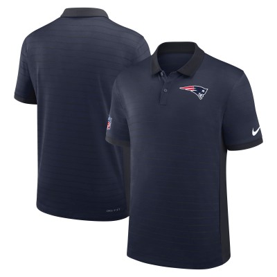 New England Patriots Nike Navy Sideline Victory Stripe Dri-FIT Polo
