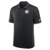 Pittsburgh Steelers Nike Black Sideline Victory Stripe Dri-FIT Polo