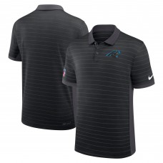 Carolina Panthers Nike Black Sideline Victory Stripe Performance Polo