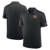 Cincinnati Bengals Nike Black Sideline Victory Stripe Dri-FIT Polo