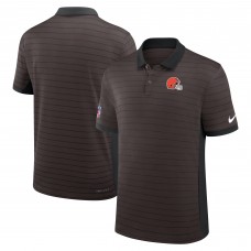Cleveland Browns Nike Brown Sideline Victory Stripe Dri-FIT Polo
